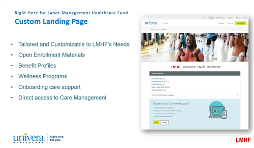 univera custom landing page